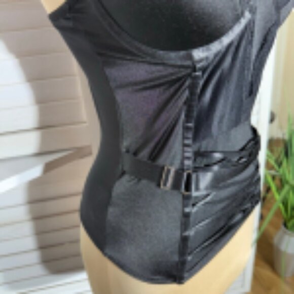 Spirit Halloween Corset Mesh Top Gothic Black Large - Picture 10 of 12